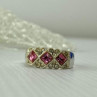 925 Sterling Silver Pink & White CZ Ring Size 5.5