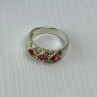 925 Sterling Silver Pink & White CZ Ring Size 5.5