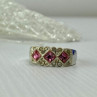 925 Sterling Silver Pink & White CZ Ring Size 5.5