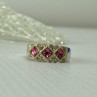 925 Sterling Silver Pink & White CZ Ring Size 5.5