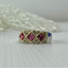 925 Sterling Silver Pink & White CZ Ring Size 5.5