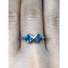 925 Sterling Silver Blue Jadeite Ring Size 8.5