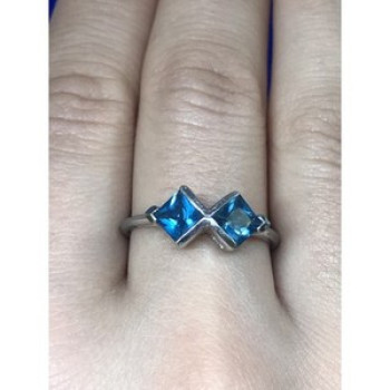 925 Sterling Silver Blue Jadeite Ring Size 8.5