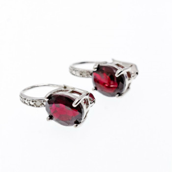 925 Sterling Silver Almandine Earrings