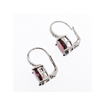 925 Sterling Silver Almandine Earrings