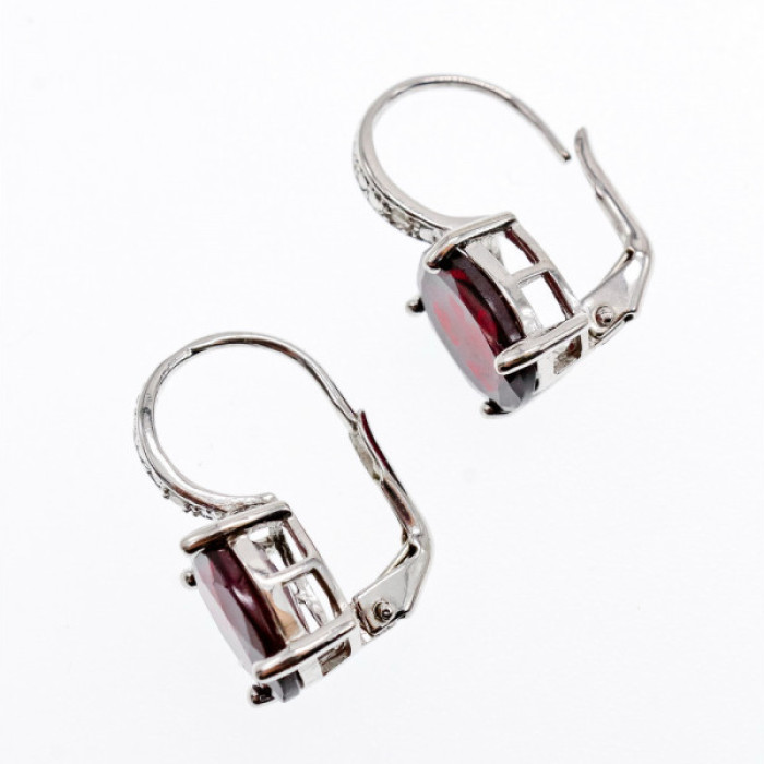 925 Sterling Silver Almandine Earrings