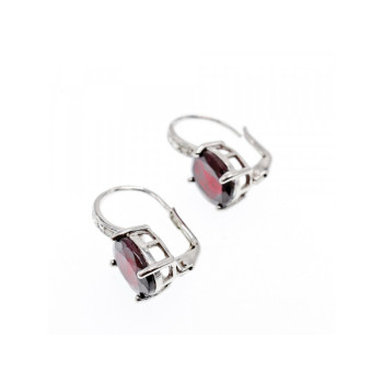 925 Sterling Silver Almandine Earrings