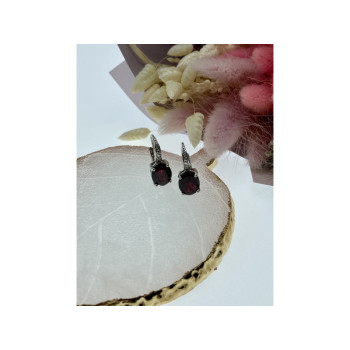 925 Sterling Silver Almandine Earrings