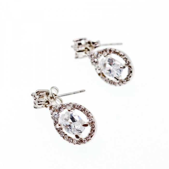 925 Sterling Silver CZ Stud Earrings