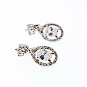 925 Sterling Silver CZ Stud Earrings