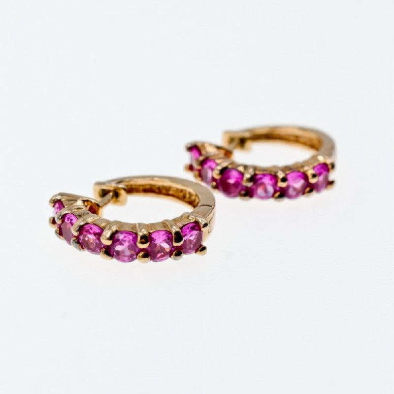 925 Sterling Silver Gold Plated Spinel Earrings