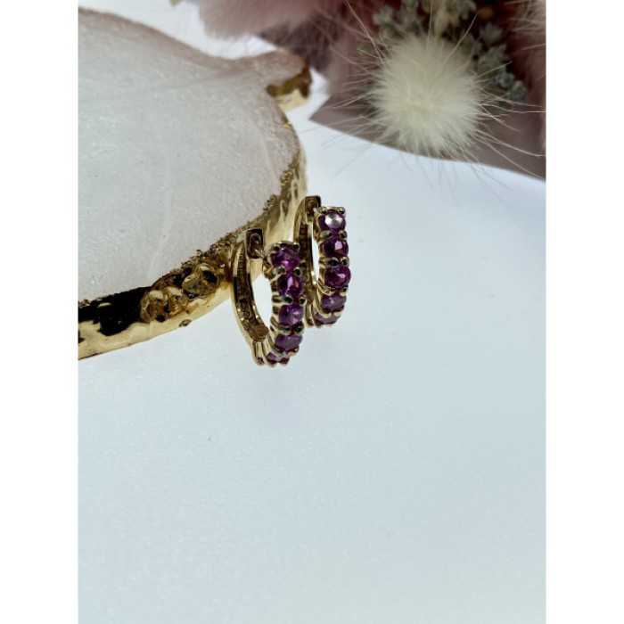 925 Sterling Silver Gold Plated Spinel Earrings