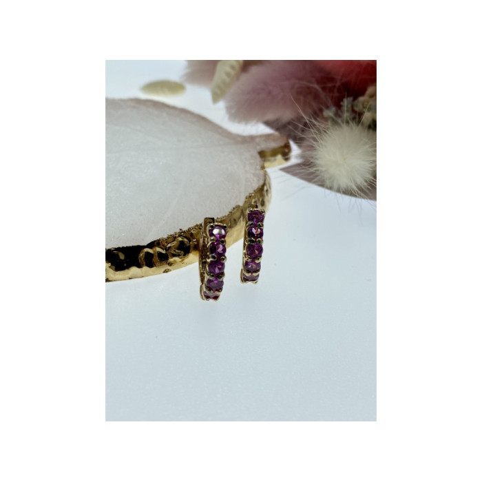 925 Sterling Silver Gold Plated Spinel Earrings