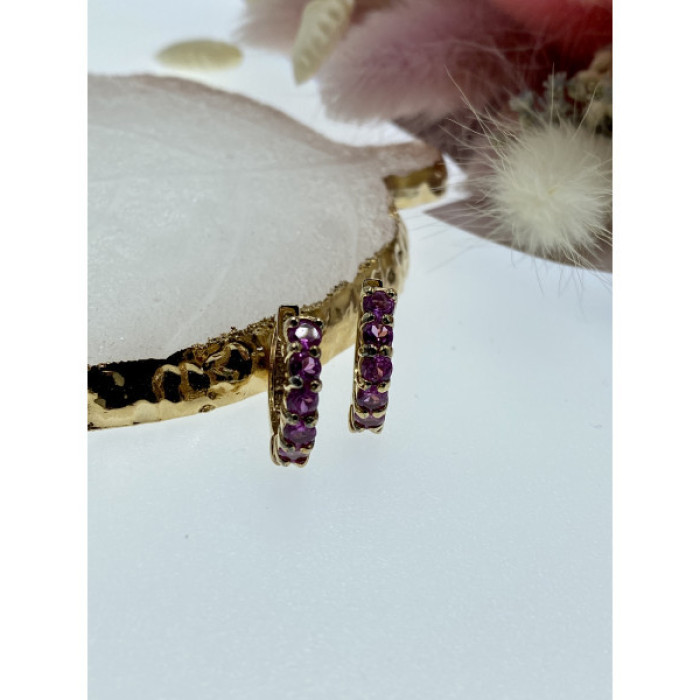 925 Sterling Silver Gold Plated Spinel Earrings