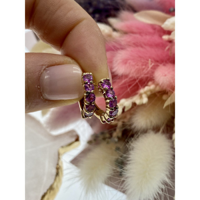 925 Sterling Silver Gold Plated Spinel Earrings