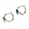 925 Sterling Silver Black Nephrite ( Jade ) Earrings