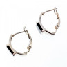 925 Sterling Silver Black Nephrite ( Jade ) Earrings
