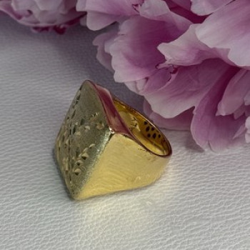 925 Sterling Silver Gold Plated Italy Ring Size 8