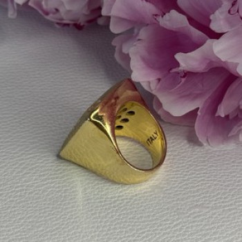 925 Sterling Silver Gold Plated Italy Ring Size 8