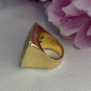 925 Sterling Silver Gold Plated Italy Ring Size 8