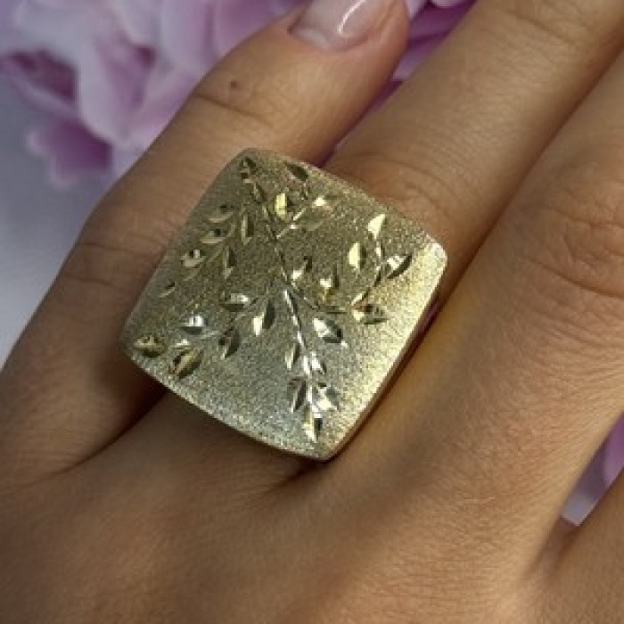 925 Sterling Silver Gold Plated Italy Ring Size 8
