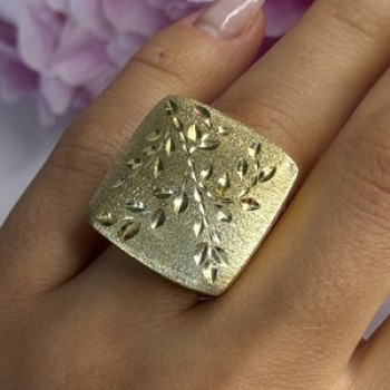 925 Sterling Silver Gold Plated Italy Ring Size 8