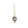10K / 14 K YELLOW GOLD TOPAZ & DIAMONDS CHAIN WITH PENDANT