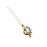 10K / 14 K YELLOW GOLD TOPAZ & DIAMONDS CHAIN WITH PENDANT