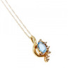 10K / 14 K Yellow Gold Topaz & Diamonds Chain With Pendant