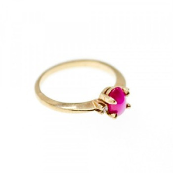 10K Yellow Gold Star Sapphire & Diamonds Ring Size 5.5