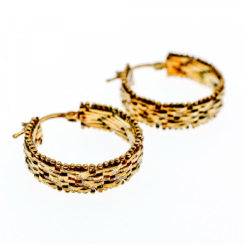 925 Sterling Silver Gold Plated Earrings Italy
