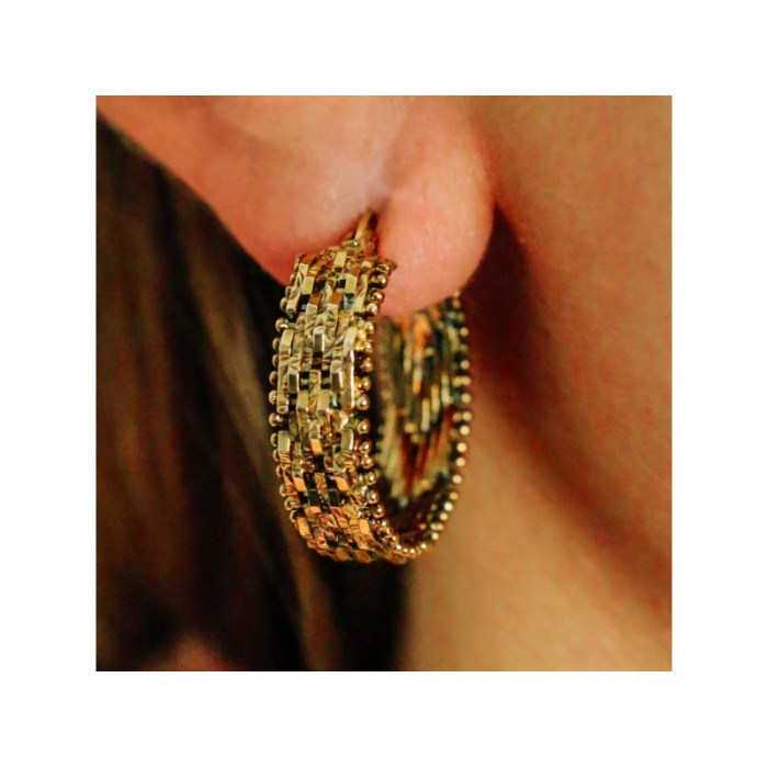 925 Sterling Silver Gold Plated Earrings Italy