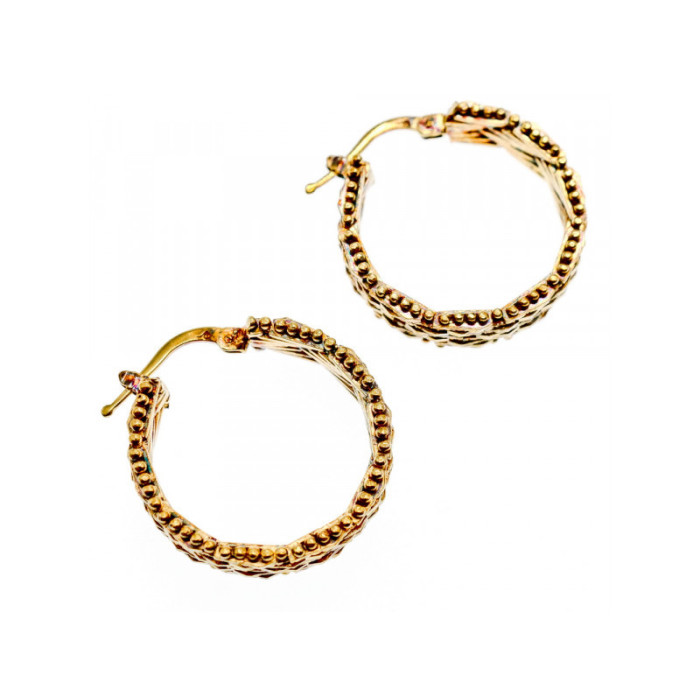 925 Sterling Silver Gold Plated Earrings Italy