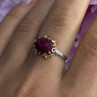 925 Sterling Silver Gold Plated Part Ruby Ring Size 8