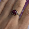 925 Sterling Silver Gold Plated Part Ruby Ring Size 8