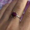 925 Sterling Silver Gold Plated Part Ruby Ring Size 8