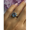 925 Sterling Silver Aquamarine Flower Ring Size 6