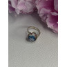 925 Sterling Silver Aquamarine Flower Ring Size 6