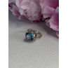 925 Sterling Silver Aquamarine Flower Ring Size 6
