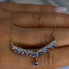 VJL 10K Yellow Gold Tanzanite & Diamond Necklace Length 18 inch