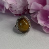 Vintage 925 Sterling Silver Tiger Eye Ring Size 9