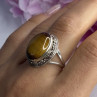 Vintage 925 Sterling Silver Tiger Eye Ring Size 9