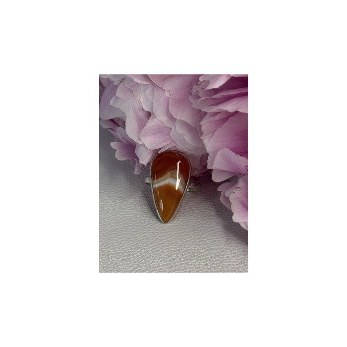 925 Sterling Silver Agate Ring Size 7.5