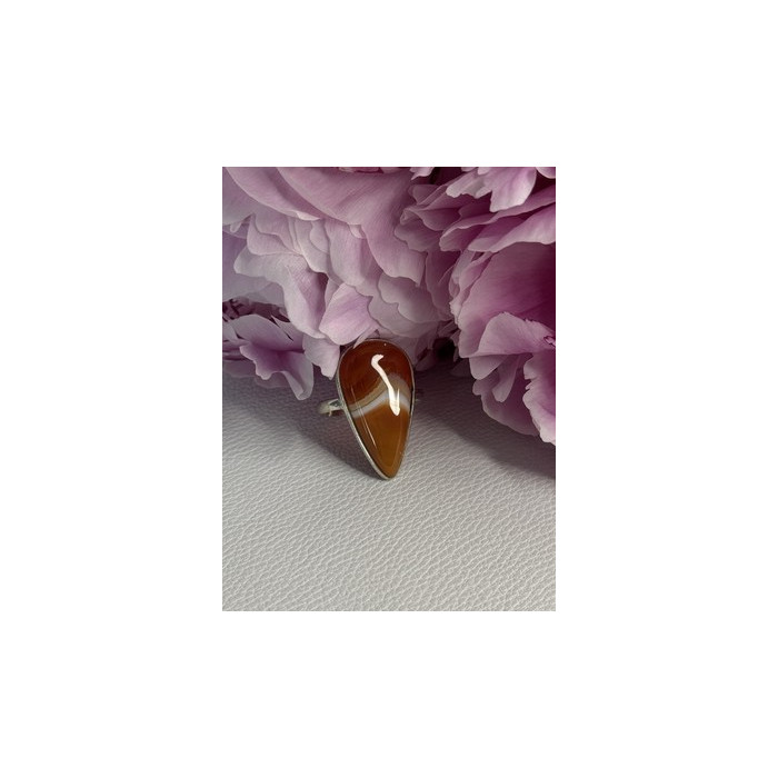 925 Sterling Silver Agate Ring Size 7.5