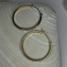14K Yellow Gold Peridot Earrings Hoops Length 1 Inch