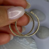 14K Yellow Gold Peridot Earrings Hoops Length 1 Inch