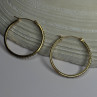 14K Yellow Gold Peridot Earrings Hoops Length 1 Inch