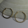 14K Yellow Gold Peridot Earrings Hoops Length 1 Inch