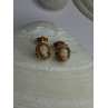 10K Yellow Gold Cameo Stud Earrings Length 0.40 inch