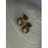 10K Yellow Gold Cameo Stud Earrings Length 0.40 inch